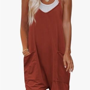 Buckle Rust Sleeveless Jumpsuit